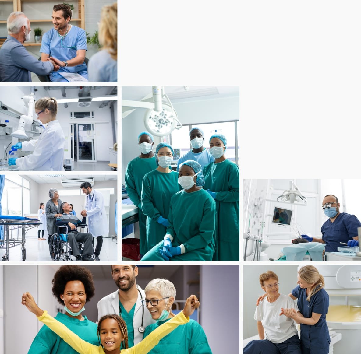 Collage de médicos profesionales
